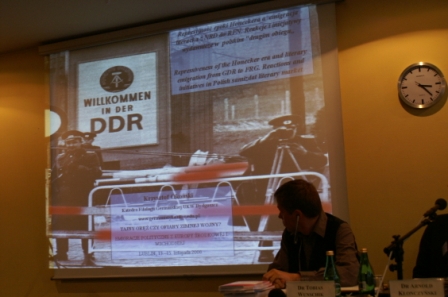 "Willkommen in der DDR!" -- A relic from the past, during the East German panel