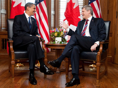 Barack Obama és Stephen Harper a Parlamentben