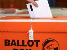 Orange ballot box