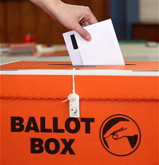 Orange ballot box