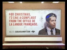A törvénytelen reklám egy Montreáli metróállomáson.