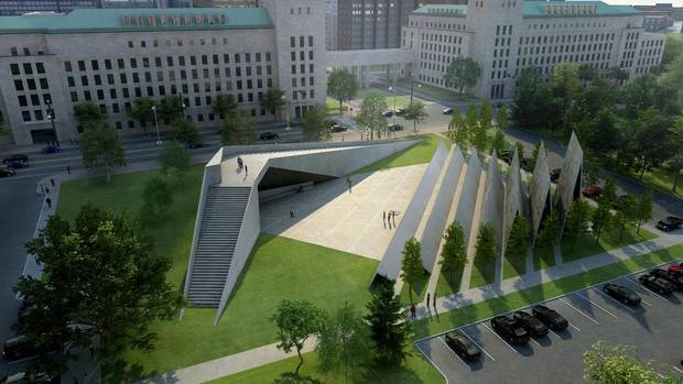 A tervezett 3 millió dolláros antikommunista emlékpark Ottawa belvárosában.