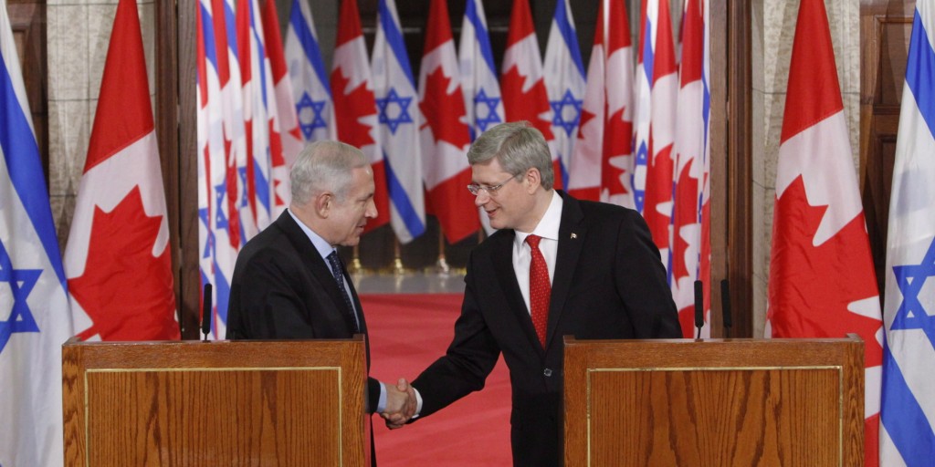 Stephen Harper Benjamin Netanyahu-val Ottawában. Fotó: Fred Chartrand/The Canadian Press.