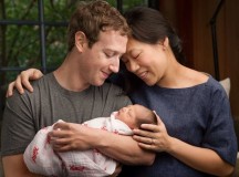 Mark Zuckerberg, Priscilla Chan és a lányuk, Max. 
Forrás: The New York Times.