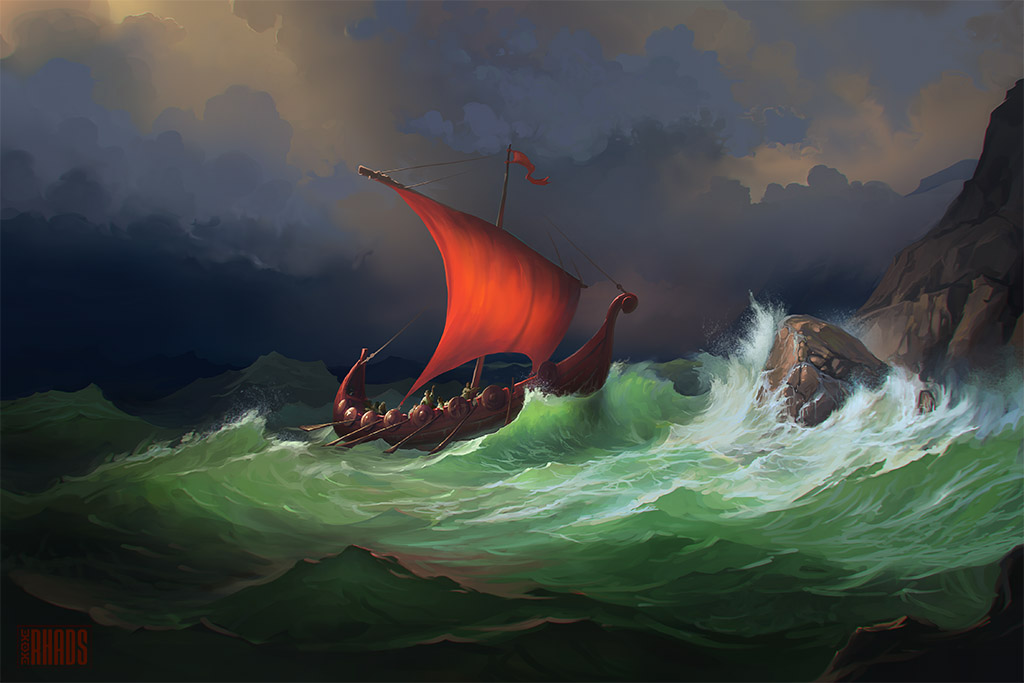 Boat in a storm / RHADS/DeviantArt.